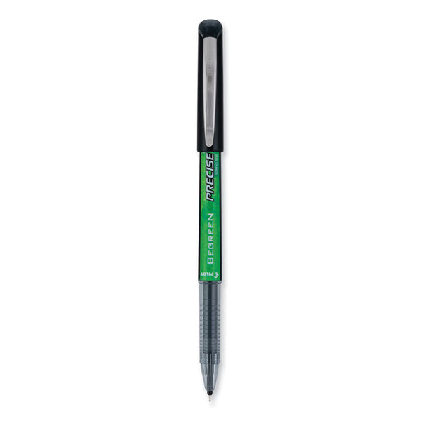 Pilot® Precise V5 BeGreen Roller Ball Pen, Stick, Extra-Fine 0.5 mm, Black Ink, Black Barrel, Dozen (PIL26300)