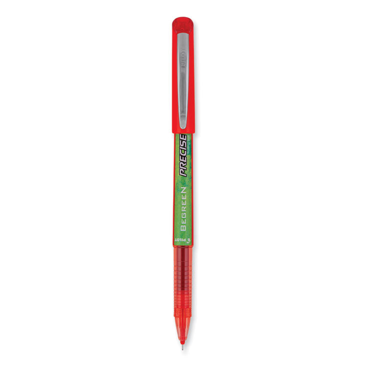 Pilot® Precise V5 BeGreen Roller Ball Pen, Stick, Extra-Fine 0.5 mm, Red Ink, Red Barrel, Dozen (PIL26302)