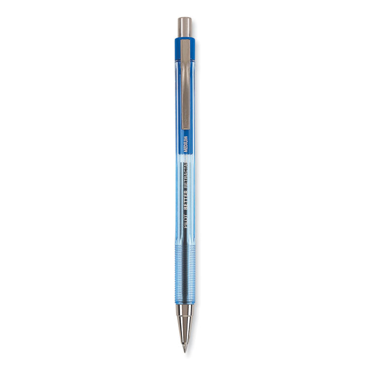 Pilot® Better Ballpoint Pen, Retractable, Medium 1 mm, Blue Ink, Translucent Blue Barrel, Dozen (PIL30006) 1 Dozen