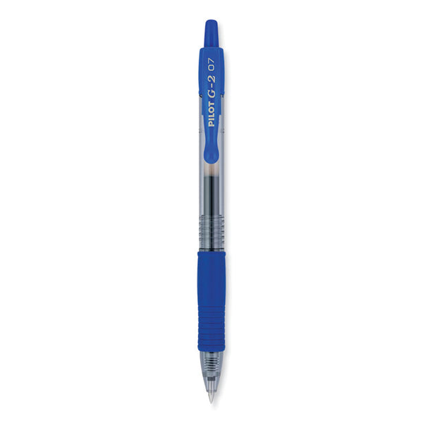 Pilot® G2 Premium Gel Pen, Retractable, Fine 0.7 mm, Blue Ink, Smoke/Blue Barrel, 2/Pack (PIL31032)