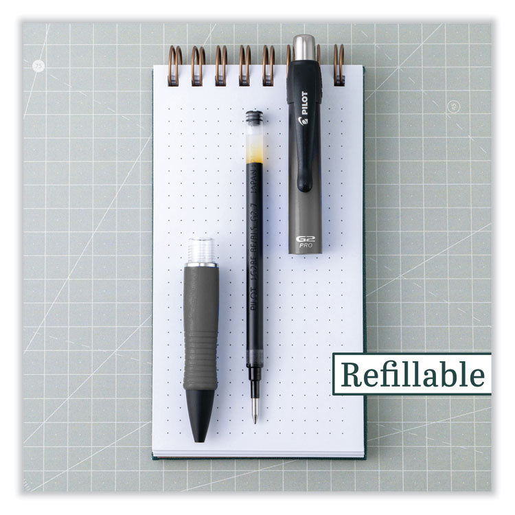 Pilot® G2 Pro Gel Pen, Retractable, Fine 0.7 mm, Black Ink, Gray Barrel (PIL31147) Each