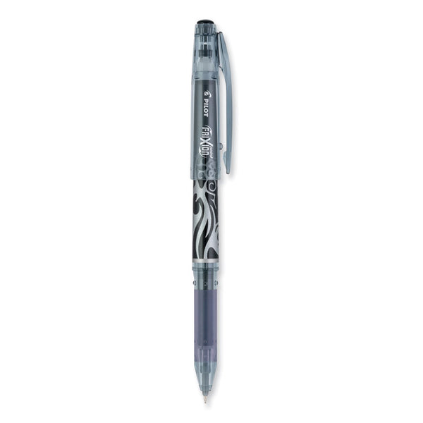 Pilot® FriXion Point Erasable Gel Pen, Stick, Extra-Fine 0.5 mm, Black Ink, Black/Silver/Smoke Barrel, Dozen (PIL31573)