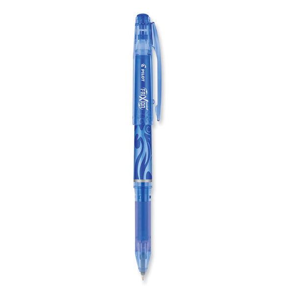 Pilot® FriXion Point Erasable Gel Pen, Stick, Extra-Fine 0.5 mm, Blue Ink, Blue/Silver/Transparent Blue Barrel, Dozen (PIL31574)