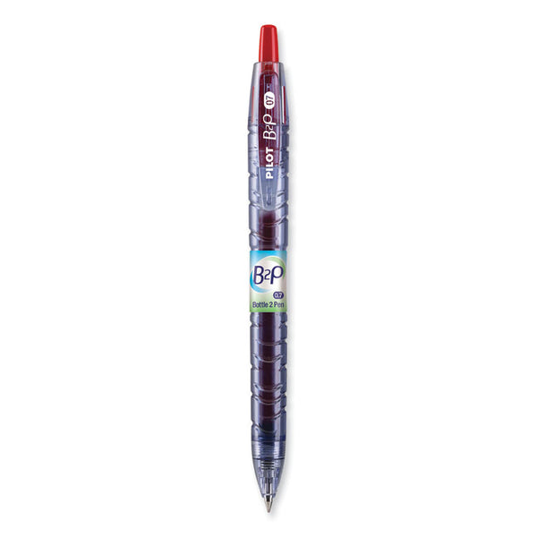 Pilot® B2P Bottle-2-Pen Recycled Gel Pen, Retractable, Fine 0.7 mm, Red Ink, Translucent Blue Barrel (PIL31602)