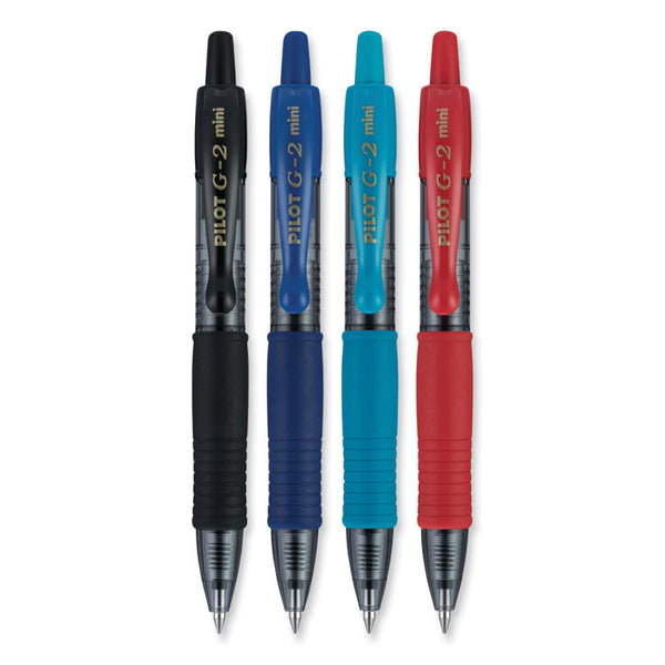 Pilot® G2 Mini Gel Pen, Retractable, Fine 0.7 mm, Assorted Ink and Barrel Colors, 4/Pack (PIL31737)