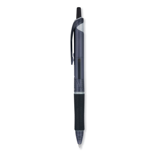 Pilot® Acroball Colors Advanced Ink Hybrid Gel Pen, Retractable, Medium 1 mm, Black Ink, Smoke/Black Barrel (PIL31821)