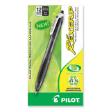 Pilot® RexGrip BeGreen Ballpoint Pen, Retractable, Medium 1 mm, Black Ink, Smoke/Black Barrel, Dozen (PIL32370)