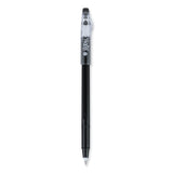 Pilot® FriXion ColorSticks Erasable Gel Pen, Clipless Stick, Fine 0.7 mm, Black Ink, Black Barrel, Dozen (PIL32465)