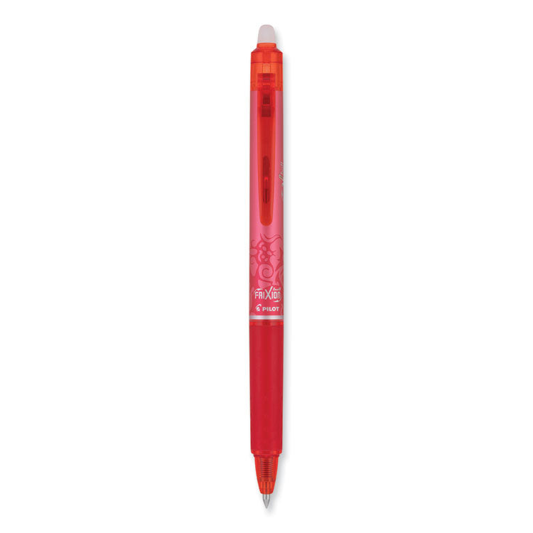 Pilot® FriXion Clicker Erasable Gel Pen, Retractable, Extra-Fine 0.5 mm, Red Ink, Red Barrel, Dozen (PIL32522) 1 Dozen