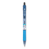 Pilot® B2P Bottle-2-Pen Recycled Ballpoint Pen, Retractable, Medium 1 mm, Black Ink, Translucent Blue Barrel, Dozen (PIL32800)