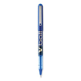 Pilot® VBall Liquid Ink Roller Ball Pen, Stick, Fine 0.7 mm, Blue Ink, Blue/Clear Barrel, Dozen (PIL35113)