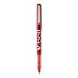 Pilot® VBall Liquid Ink Roller Ball Pen, Stick, Extra-Fine 0.5 mm, Red Ink, Red/Clear Barrel, Dozen (PIL35202)