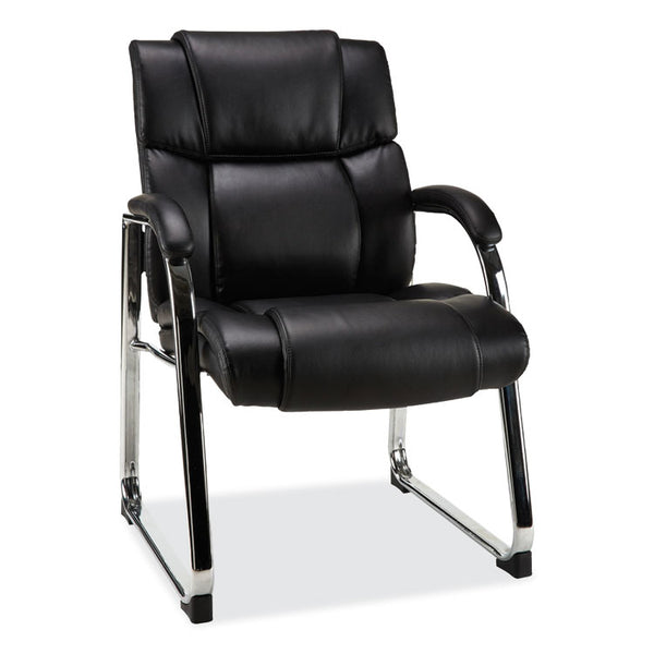 Alera® Alera Hildred Series Guest Chair, 25" x 28.94" x 37.8", Black Seat, Black Back, Chrome Base (ALEHD4319)