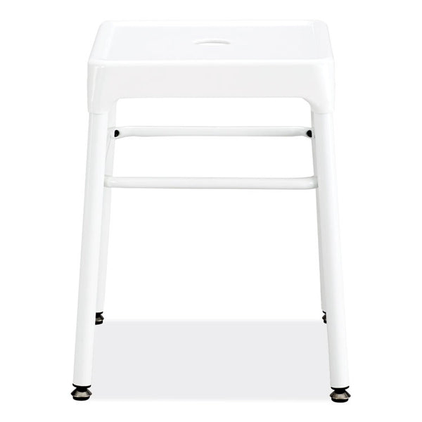 Safco® Steel GuestBistro Stool, Backless, Supports Up to 250 lb, 18" Seat Height, White Seat, White Base, Ships in 1-3 Business Days (SAF6604WH) Each
