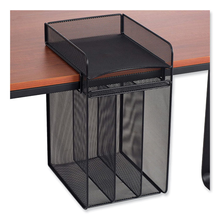 Safco® Onyx Vertical Hanging Storage, 4 Sections, Letter Size Files, 10.25" x 12" x 17.1", Black, Ships in 1-3 Business Days (SAF3241BL) Each