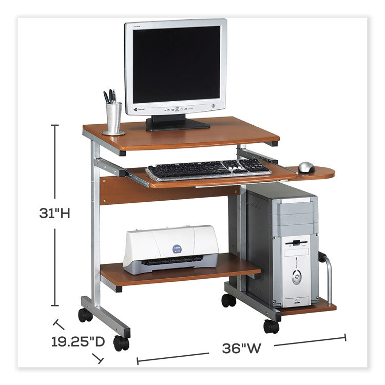 Mayline Eastwinds Series Portrait PC Desk Cart, 36" x 19.25" x 31", Medium Cherry, Ships in 1-3 Business Days (MLN946MEC)