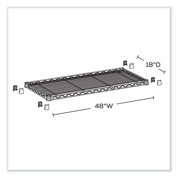 Safco® Commercial Extra Shelf Pack, 48w x 18d x 1h, Steel, Black, 2/Pack (SAF5242BL)