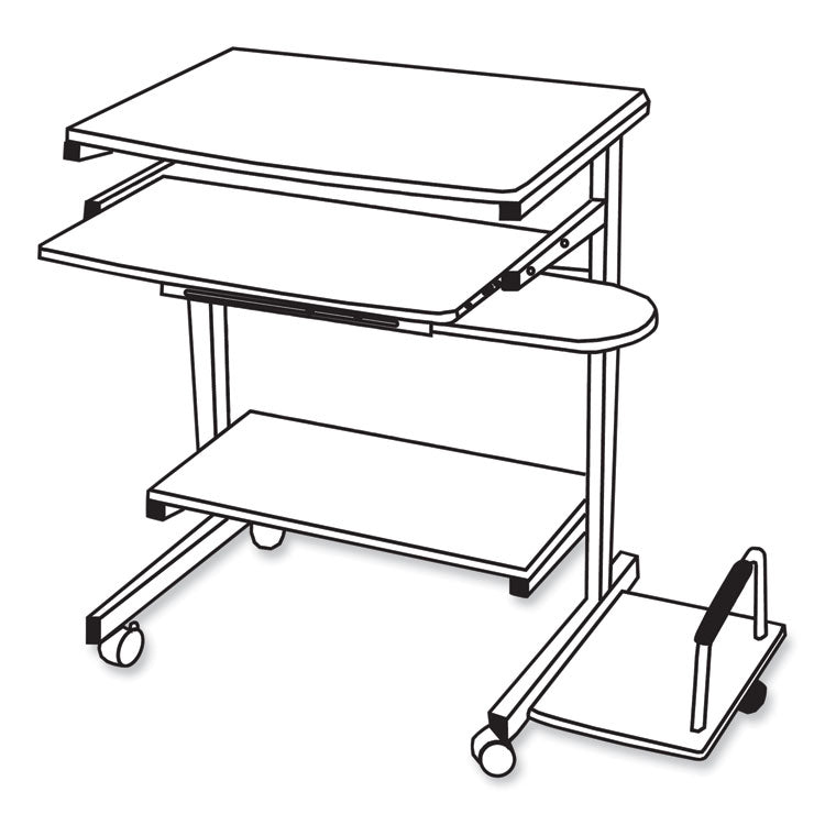 Mayline Eastwinds Series Portrait PC Desk Cart, 36" x 19.25" x 31", Medium Cherry, Ships in 1-3 Business Days (MLN946MEC)