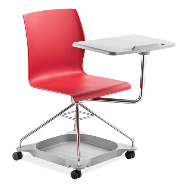 NPS® CoGo Mobile Tablet Chair, Supports Up to 440 lb, 18.75" Seat Height, Red Seat/Back, Chrome Frame, Ships in 1-3 Business Days (NPSCOGO40) Each