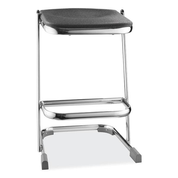 NPS® 6600 Series Elephant Z-Stool, Backless, Supports Up to 500lb, 24" Seat Height, Black Seat, Chrome Frame,Ships in 1-3 Bus Days (NPS6624) Each