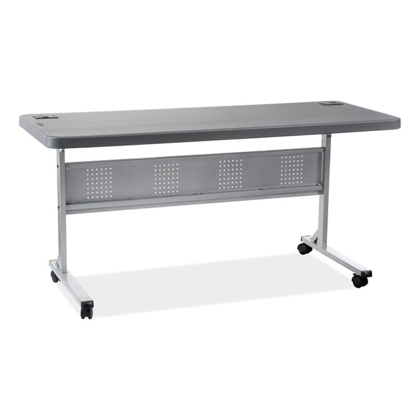NPS® Flip-N-Store Training Table, Rectangular, 24 x 60 x 29.5, Charcoal Gray, Ships in 1-3 Business Days (NPSBPFT246020)