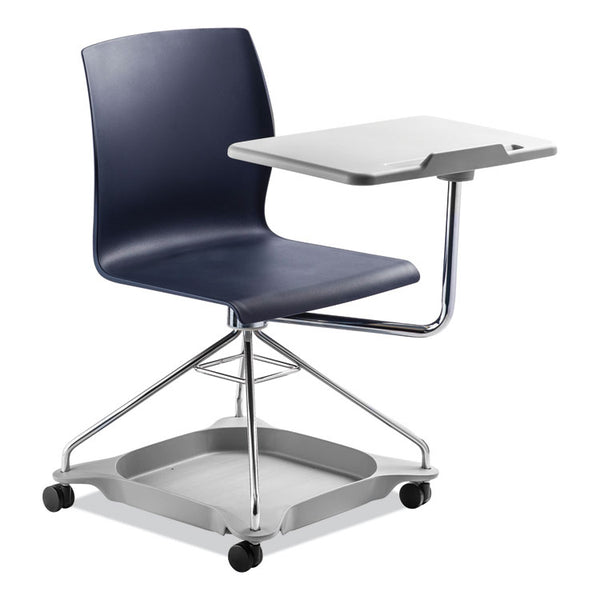 NPS® CoGo Mobile Tablet Chair, Supports Up to 440 lb, 18.75" Seat Height, Blue Seat/Back, Chrome Frame, Ships in 1-3 Business Days (NPSCOGO04) Each