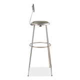 NPS® 6400 Series Height Adjustable Heavy Duty Padded Stool w/Backrest, Supports 300lb, 32"-39" Seat Ht, Gray,Ships in 1-3 Bus Days (NPS6430HB) Each