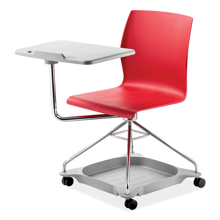 NPS® CoGo Mobile Tablet Chair, Supports Up to 440 lb, 18.75" Seat Height, Red Seat/Back, Chrome Frame, Ships in 1-3 Business Days (NPSCOGO40) Each