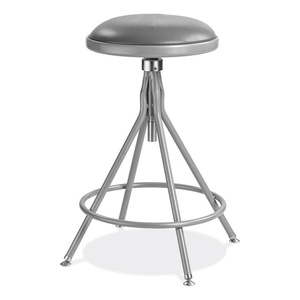 NPS® 6500 Series Height Adjustable Heavy Duty Padded Swivel Stool, Supports 500lb, 24"-30" Seat Height, Gray,Ships in 1-3 Bus Days (NPS6524H) Each