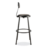 NPS® 6400 Series Heavy Duty Vinyl Padded Stool w/Backrest, Supports 300lb, 30" Seat Ht, Black Seat/Back/Base,Ships in 1-3 Bus Days (NPS6430B10) Each