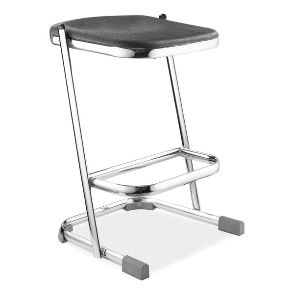 NPS® 6600 Series Elephant Z-Stool, Backless, Supports Up to 500lb, 24" Seat Height, Black Seat, Chrome Frame,Ships in 1-3 Bus Days (NPS6624) Each