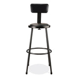 NPS® 6400 Series Heavy Duty Vinyl Padded Stool w/Backrest, Supports 300lb, 30" Seat Ht, Black Seat/Back/Base,Ships in 1-3 Bus Days (NPS6430B10) Each