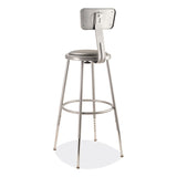 NPS® 6400 Series Height Adjustable Heavy Duty Padded Stool w/Backrest, Supports 300lb, 25"-33" Seat Ht, Gray,Ships in 1-3 Bus Days (NPS6424HB) Each