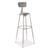 NPS® 6400 Series Height Adjustable Heavy Duty Padded Stool w/Backrest, Supports 300lb, 32"-39" Seat Ht, Gray,Ships in 1-3 Bus Days (NPS6430HB) Each