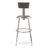 NPS® 6400 Series Height Adjustable Heavy Duty Padded Stool w/Backrest, Supports 300lb, 19"-27" Seat Ht, Gray,Ships in 1-3 Bus Days (NPS6418HB) Each