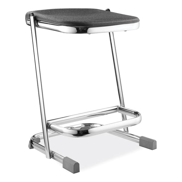 NPS® 6600 Series Elephant Z-Stool, Backless, Supports Up to 500lb, 22" Seat Height, Black Seat, Chrome Frame,Ships in 1-3 Bus Days (NPS6622) Each