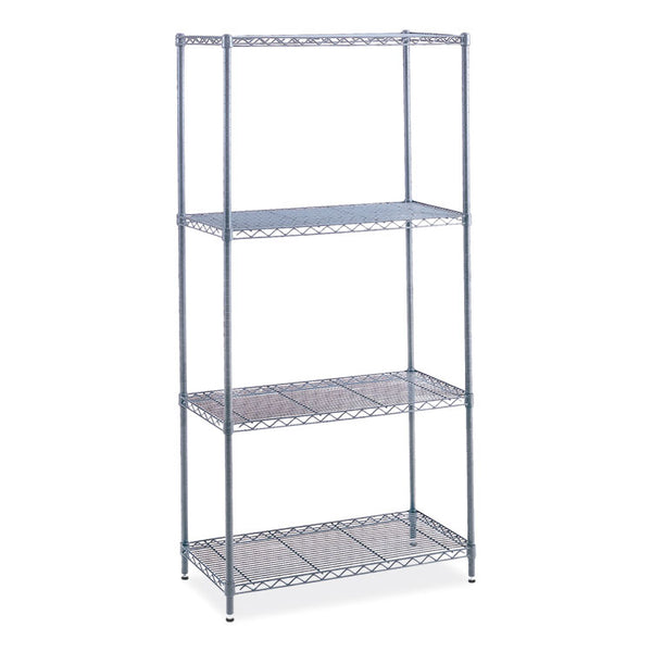 Safco® Industrial Wire Shelving, Four-Shelf, 48w x 18d x 72h, Metallic Gray, Ships in 1-3 Business Days (SAF5291GR)