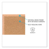 Ghent Natural Cork Bulletin Board with Frame, 144.5 x 48.5, Tan Surface, Oak Frame, Ships in 7-10 Business Days (GHEWK412)