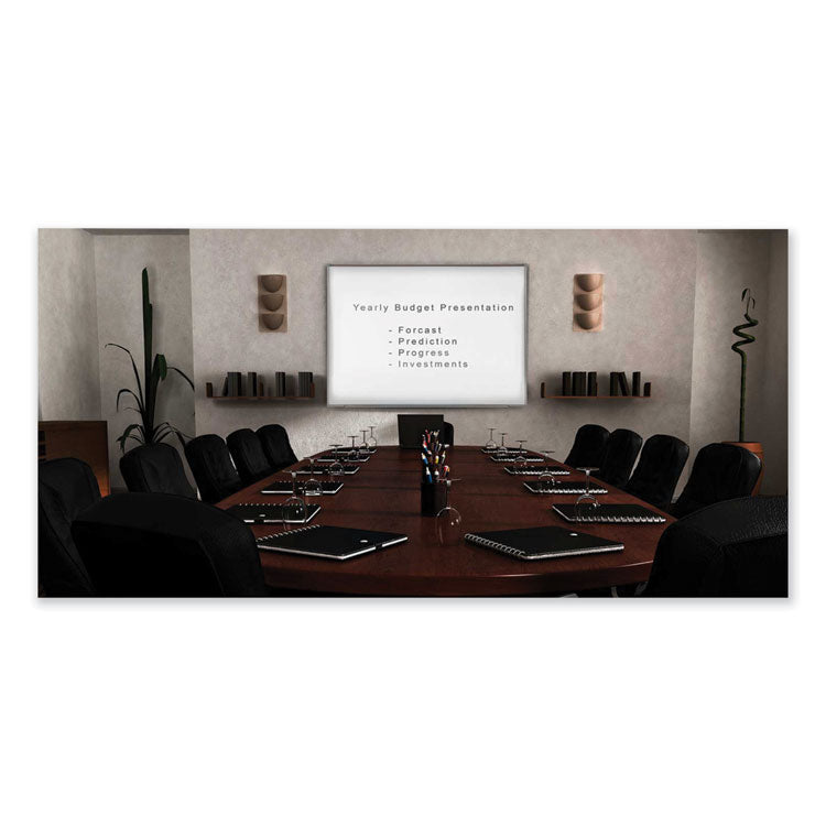 Ghent Proma Magnetic Porcelain Projection Whiteboard w/Satin Aluminum Frame, 72.5 x 48.5, White Surface,Ships in 7-10 Business Days (GHEPRM1464) Each