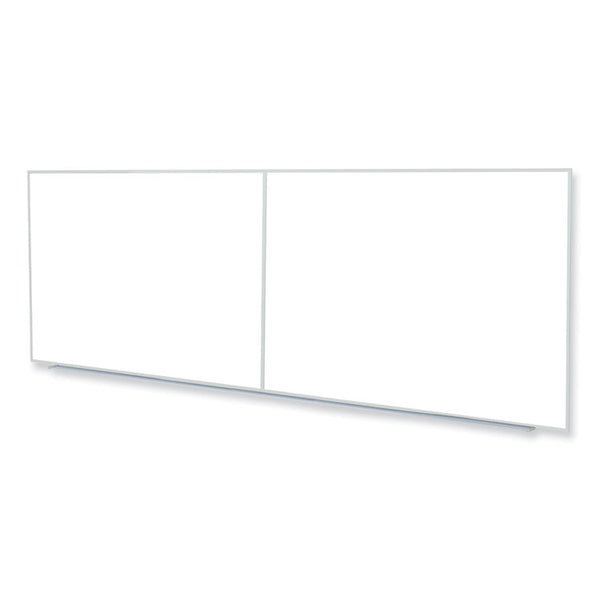 Ghent Non-Magnetic Whiteboard with Aluminum Frame, 144.63 x 48.47, White Surface, Satin Aluminum Frame, Ships in 7-10 Business Days (GHEM24124)