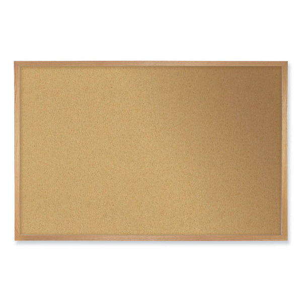 Ghent Natural Cork Bulletin Board with Frame, 144.5 x 48.5, Tan Surface, Oak Frame, Ships in 7-10 Business Days (GHEWK412)