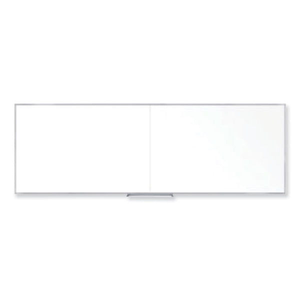 Ghent Non-Magnetic Whiteboard with Aluminum Frame, 144.63 x 48.47, White Surface, Satin Aluminum Frame, Ships in 7-10 Business Days (GHEM24124)