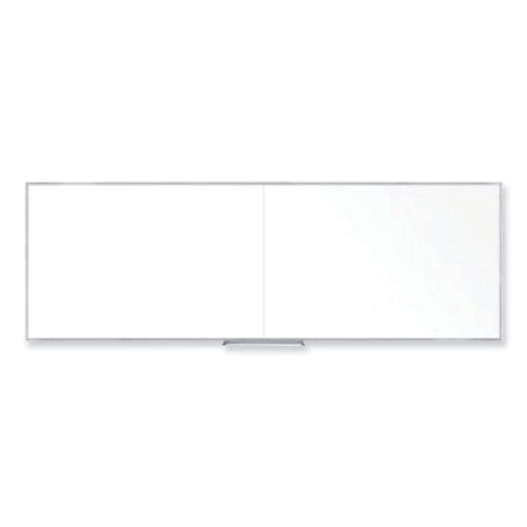 Ghent Non-Magnetic Whiteboard with Aluminum Frame, 144.63 x 48.47, White Surface, Satin Aluminum Frame, Ships in 7-10 Business Days (GHEM24124)
