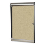 Ghent Silhouette 1 Door Enclosed Caramel Vinyl Bulletin Board with Satin/Black Frame, 27.75 x 42.13, Ships in 7-10 Business Days (GHESILH20410) Each