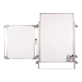 Ghent Nexus Easel Whiteboard, 32 x 76.13, White Surface, Satin Aluminum Frame, Ships in 7-10 Business Days (GHENEX204EP4FR)