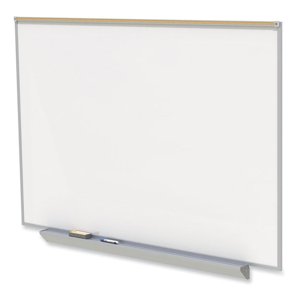 Ghent Proma Magnetic Porcelain Projection Whiteboard w/Satin Aluminum Frame, 96.5 x 48.5, White Surface,Ships in 7-10 Business Days (GHEPRM1484)