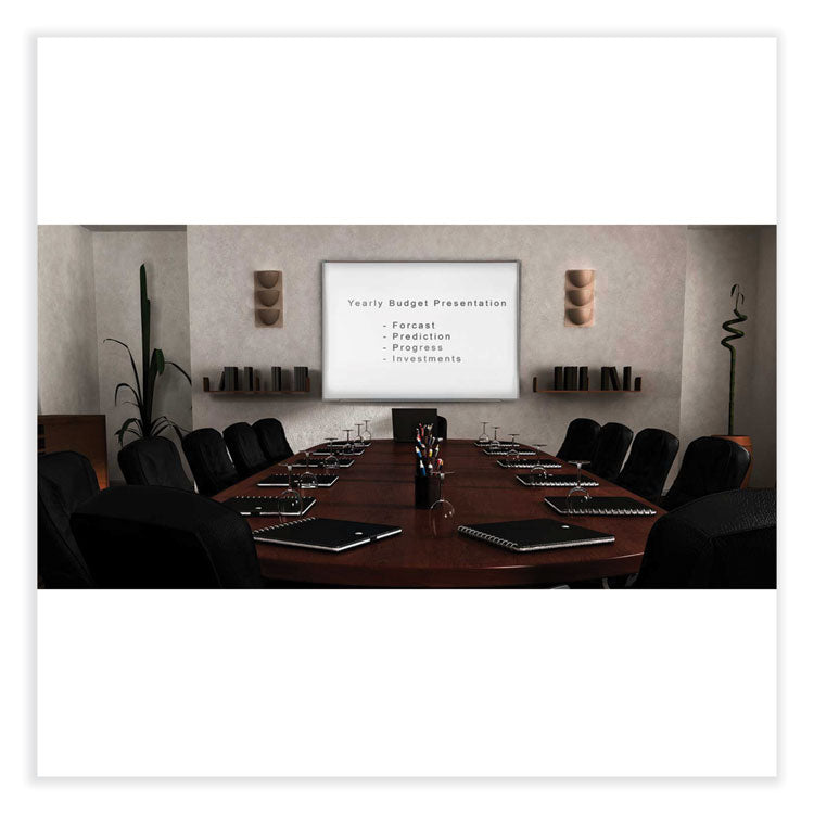 Ghent Proma Magnetic Porcelain Projection Whiteboard w/Satin Aluminum Frame, 48.5 x 36.5, White Surface,Ships in 7-10 Business Days (GHEPRM1344)