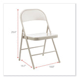 Alera® Armless Steel Folding Chair, Supports Up to 275 lb, Taupe Seat, Taupe Back, Taupe Base, 4/Carton (ALECA944) Case of 4