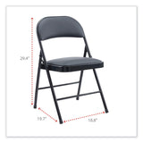 Alera® Alera PU Padded Folding Chair, Supports Up to 250 lb, Black Seat, Black Back, Black Base, 4/Carton (ALECA9416)