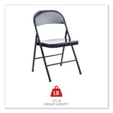 Alera® Armless Steel Folding Chair, Supports Up to 275 lb, Black Seat, Black Back, Black Base, 4/Carton (ALECA941)